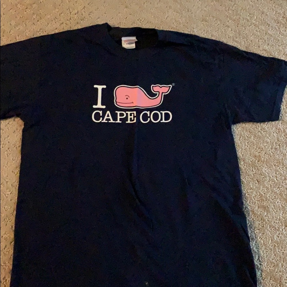 Vineyard Vines navy tshirt "I whale Cape Cod"